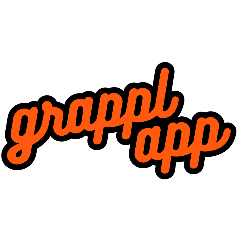 Logo of the Grappl app with orange text on a white background