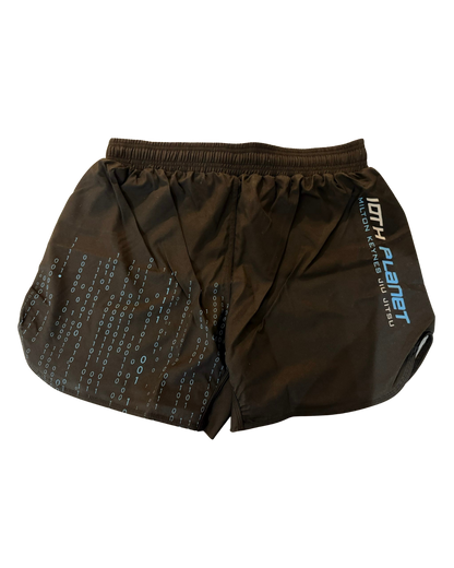 black bjj shorts with 10th planet milton keynes branding