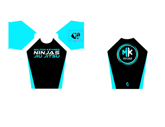kids rash guard template with mk ninjas branding