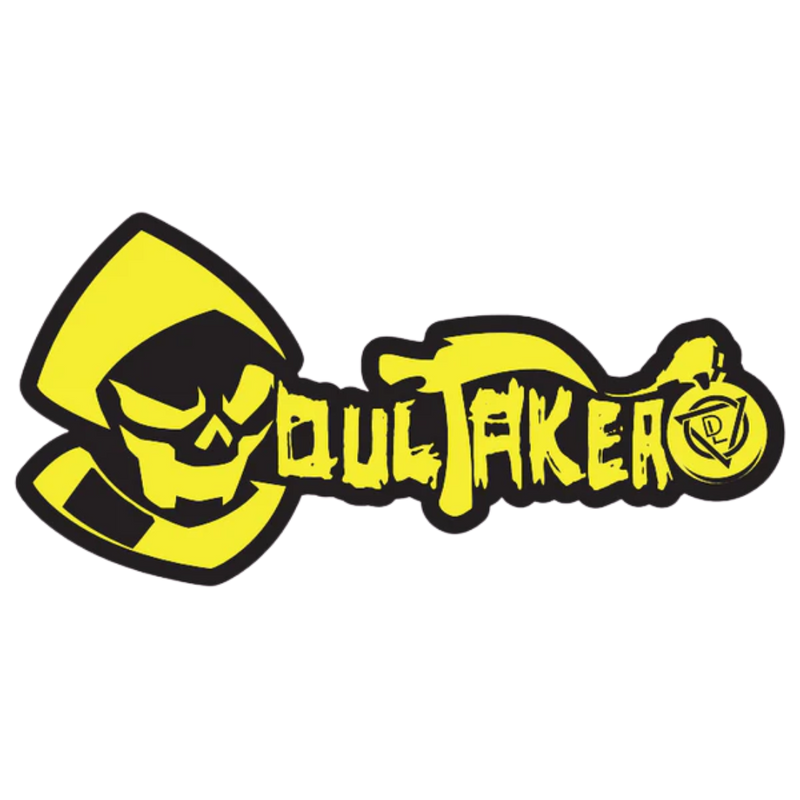 Logo of Soul Taker with a stylized skull design on a white background